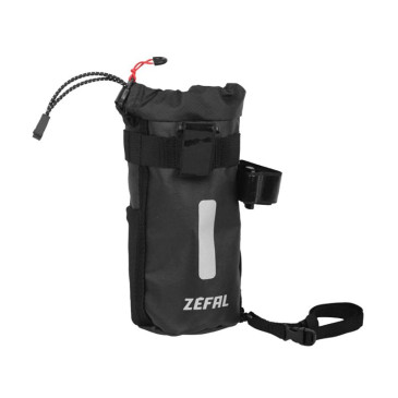 SACOCHE DE CINTRE/GUIDON VELO ZEFAL Z-ADVENTURE POUCH BAG NOIRE FIXATION VELCROS (Lg180mm x D90mm - 1.1 LITRE) - AVEC REFLECTEURS 3420586601151
