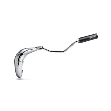 EXHAUST FOR 50cc MOTORBIKE- YASUNI CROSS ML CHROME FOR RIEJU 50 RR/YAMAHA 50 DT-R/MBK 50 X-LIMIT/PEUGEOT 50 XPS, XP6 (TOP MOUNTING/ LEFT) (BLACK SILENCER) -TUB807TB-25- 8404008063852