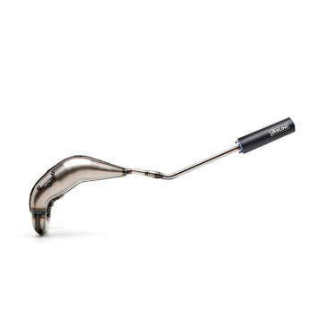 EXHAUST FOR 50cc MOTORBIKE- YASUNI CROSS VARNISHED FOR DERBI 50 SENDA, SENDA R 2000>, SUPERMOTARD 2000/GILERA 50 SMT 2000>, RCR 2000>/BULTACO ASTRO, LOBITO (TOP MOUNTING) (BLUE SILENCER) -TUB230TA- 8404008063449