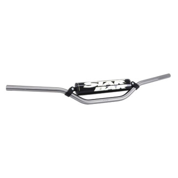 GUIDON MOTO CROSS STAR BAR MX/ENDURO ALU 2014 T6 DIAM 22,2mm L800mm H86mm TITANE AVEC BARRE DE RENFORT/MOUSSE NOIR 3700948149638