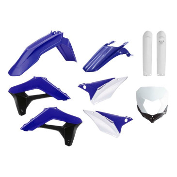 FAIRINGS/BODY PARTS FOR SHERCO 125, 250 SE-R, 250, 450 SEF-R 2017>2022 Blue/white/black - (OEM color) (9 parts kit) -POLISPORT-