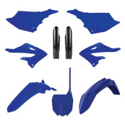CARROSSERIE/CARENAGE MOTO MX YAMAHA 125, 250 YZ 2022> BLEU YAM/NOIR (COULEUR OEM) (KIT PLASTIQUES 9 PIECES) -POLISPORT- 5604415132087