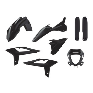 CARROSSERIE/CARENAGE MOTO ENDURO BETA 125, 250, 350, 390, 400, 480 RR 2T, 4T 2020>2022 NOIR (KIT PLASTIQUES 8 PIECES) -POLISPORT- 5604415112195