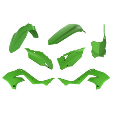 FAIRINGS/BODY PARTS FOR RESTYLING KAWASAKI 125, 250 KX 2003>2008 Green (OEM color) ( 7 parts kit ) -POLISPORT- 5604415112065