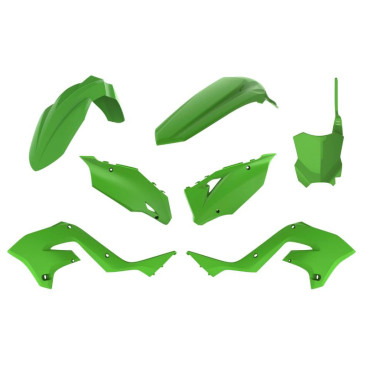 FAIRINGS/BODY PARTS FOR RESTYLING KAWASAKI 125, 250 KX 2003>2008 Green (OEM color) ( 7 parts kit ) -POLISPORT-