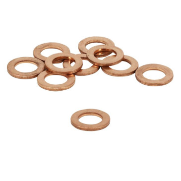 RONDELLE/JOINT DE VIDANGE ARTEIN COPPER WASHERS CUIVRE PLAT DIAM 8 x 14 x  1,50 mm (BLISTER 10 PIECES) -PRO SERIES- - P2R