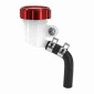 TANK FOR FRONT BRAKE MASTER CYLINDER - UNIVERSAL - ROUND SHAPED - ( SIDE OUTPUT) Ø 42 mm -CNC ALU RED COVER -P2R- 3700948244050