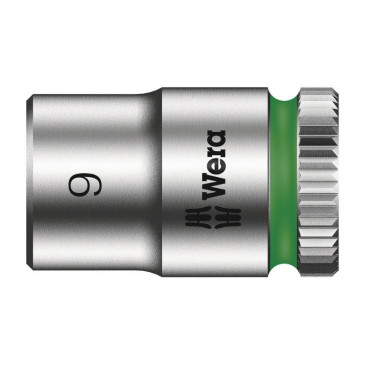 WERA 8790 HMA ZYKLOP SOCKET 1/4 Ø 9 mm (Sold per unit) -German tools for workshop.