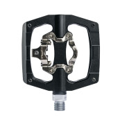 PEDALE GRAVEL / VTT PLATE SWITCH AUTOMATIQUE OU STANDARD ALU CNC NOIR 90 x 90 mm (COMPATIBLE SHIMANO SPD) (PAIRE) 8013271341545