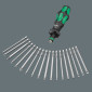 TOURNEVIS PORTE EMBOUT WERA KOMPAKT TURBO 1/4 AVEC EMBOUT VISSAGE NOIR/VERT (MANDRIN A SERRAGE RAPIDE) (SET 19 PIECES) -MARQUE ALLEMANDE POUR LES ATELIERS- 4013288214614
