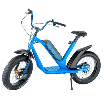 DRAISIENNE ELECTRIQUE RMS E-DRAIS MAX BLEU CIEL RAL 5015 MOTEUR 350 W HOMOLOGUE NF EN 14764 (GARDE-BOUE EN OPTION) (DIM 1,65x0,83x1,18m) -MADE IN FRANCE-
