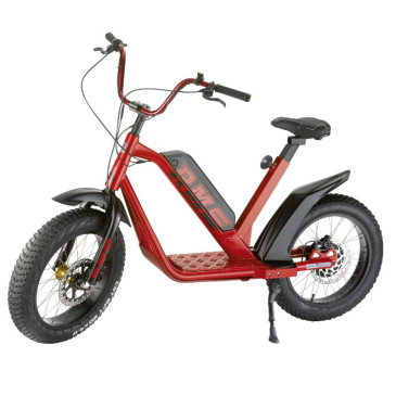 DRAISIENNE ELECTRIQUE RMS E-DRAIS MAX ROUGE RAL 3020 MOTEUR 350 W HOMOLOGUE NF EN 14764 (GARDE-BOUE EN OPTION) (DIM 1,65x0,83x1,18m) -MADE IN FRANCE-