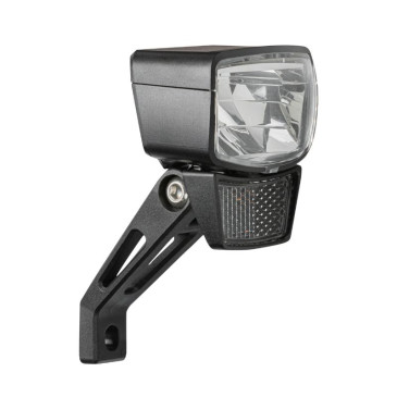 ECLAIRAGE VELO POUR MOYEU DYNAMO AVANT SUR FOURCHE AXA NXT 60 LUX NOIR BOUTON SWITCH ON/OFF - POUR VOIR A 70m ET VISIBLE A 4kms - ECLAIRAGE A L'ARRET 4mn 8713249333052