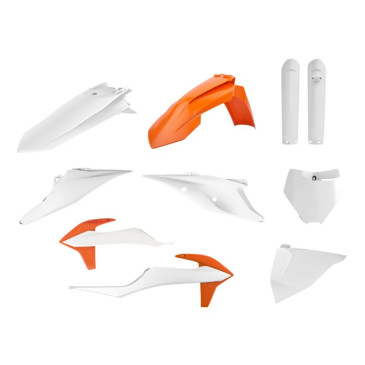 FAIRINGS/BODY PARTS FOR KTM 125, 250 SX, 250, 450 SX-F, 250 XC, 250, 450 XC-F 2019> ORANGE KTM/White (OEM color) (10 parts kit) -POLISPORT-