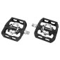 PEDALE VTT PLATEFORME DESCENTE / BMX NEWTON LARGE AUTOMATIQUE POLYVALENTE 1 FACE CLASSIQUE ET 1 FACE VP/SPD AVEC CALES A ROULEMENT (PAIRE) 104.5x102x30mm 3700948257425