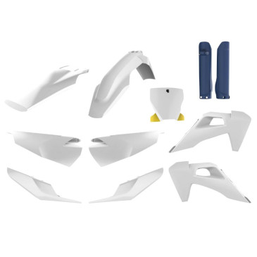 FAIRINGS/BODY PARTS FOR HUSQVARNA 125 TC, 250, 350, 450 FC 2019> White - (OEM color) (11 parts kit) -POLISPORT-