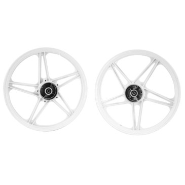 WHEEL SET 17" (BERNARDI TYPE) FOR PEUGEOT 103 MVL, VOGUE- White (PAIR) -SELECTION P2R- 3701213428274