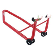 LEVE/BEQUILLE STAND MOTO P2R ARRIERE UNIVERSEL MONOBLOC ACIER ROUGE AVEC SUPPORT EN V (TUBE DIAM 38 mm) (CHARGE MAXI 295 kg) 3700948219270