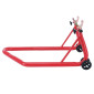 LEVE/BEQUILLE STAND MOTO P2R ARRIERE UNIVERSEL MONOBLOC ACIER ROUGE AVEC SUPPORT EN V (TUBE DIAM 38 mm) (CHARGE MAXI 295 kg) 3700948219270