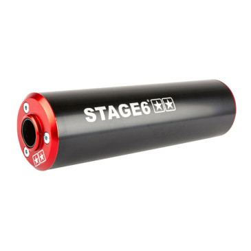 SILENCER - STAGE 6 ALUMINIUM Ø 60mm Black/red (Right mounting)