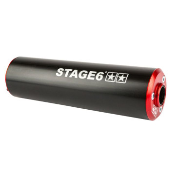 SILENCER - STAGE 6 ALUMINIUM Ø 60mm Black/red (Left mounting) 4051272002021