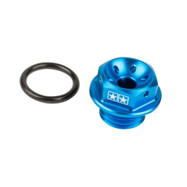 OIL CAP FOR 50cc MOTORBIKE STAGE 6 MINARELLI 50 AM6/MBK 50 X-POWER, X-LIMIT/YAMAHA 50 TZR, DTR/PEUGEOT 50 XPS, XR6/RIEJU 50 RS1, SMX/BETA 50 RR/APRILIA 50 RS -Blue.