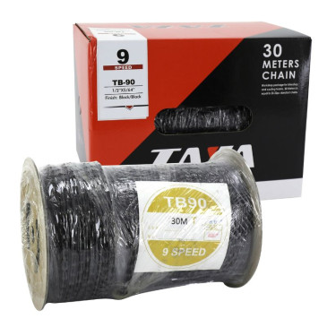 CHAINE VELO 9V. ROUTE/VTT NOIR ROULEAU DE 30M (AVEC 30 CONNECTEURS) 3700948242261