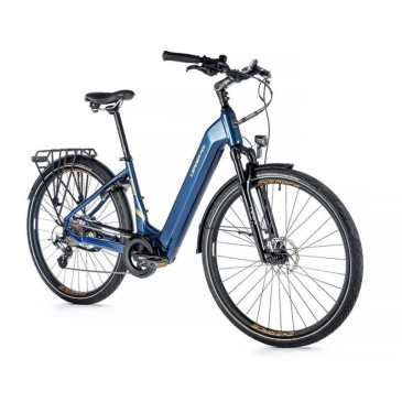 VELO ELECTRIQUE/VAE CITY 28 LEADER FOX SAGA 2023 MIXTE BLEU TIGRE 8V MOTEUR CENTRAL BAFANG M300 36V 80Nm BATTERIE 15Ah (16,5'' - H43cm - TAILLE S - POUR ADULTE DE 158cm à 168cm)