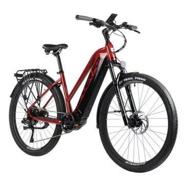 VELO ELECTRIQUE/VAE VTC 29 LEADER FOX BEND 2023 FEMME ROUGE TIGRE/NOIR 9V MOTEUR CENTRAL BAFANG M510 36V 95Nm BATTERIE 20Ah (20'' - H52cm - TAILLE L - POUR ADULTE DE 178cm à 185cm)