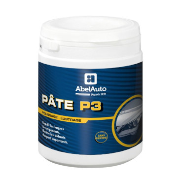 PATE DE POLISSAGE P3 CARROSSERIE ABEL AUTO 1Kg ABRASIVITE 80, BRILLANCE 30 (MARQUE FRANCAISE) -GAMME PROFESSIONNELLE- 3170650138013