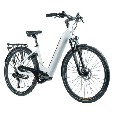 VELO ELECTRIQUE/VAE CITY 28 LEADER FOX VIVALO 2023 MIXTE BLANC 9V MOTEUR CENTRAL BAFANG M420 36V 80Nm BATTERIE 15Ah (18'' - H46cm - TAILLE M - POUR ADULTE DE 168cm à 178cm)