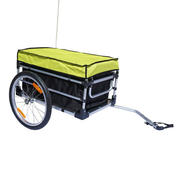 REMORQUE VELO UTILITAIRE MAXI 40Kg AVEC HOUSSES (DIMENSIONS INTERIEURES L68xl42xH38) AVEC ROUES 20" FIXATION AXE DE ROUE - MONTAGE RAPIDE SANS OUTIL 3700948086391