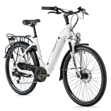 EBIKE LEADER FOX "URBAN" 26" LOTUS 2023 -UNISEX- White - 7 Speed - BAFANG ENGINE ON REAR WHEEL-36V 45Nm BATTERY 16Ah (20'' - H52cm - Size L - RIDER'S HEIGHT 178cm > 185cm)