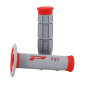 REVETEMENT POIGNEE PROGRIP MOTO OFF ROAD 791 DOUBLE DENSITE BASE ROUGE/GRIS CLOSED END 115mm (CROSS/MX) (PAIRE)