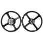 WHEEL SET 16" FOR PIAGGIO 50 CIAO, BRAVO, SI - Black (PAIR) -SELECTION P2R-