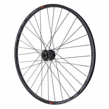 ROUE VTT DISQUE BLOCAGE 27.5" KLIXX TUBELESS READY AVANT NOIR MOYEU SHIMANO M475 DISQUE 6 TROUS RAYONS RENFORCES EN 2.2mm POUR VAE - JANTE 23C 32 RAYONS ALL MOUNTAIN 3660429948054