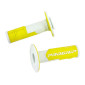 GRIP- PROGRIP OFF ROAD 801 DUAL DENSITY - FLUO DESIGN WHITE/YELLOW 115mm (PAIR) (CROSS/MX)