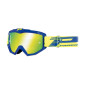 MOTOCROSS GOGGLES PROGRIP 3201 FL ATZAKI BLUE/YELLOW - MIRRORED LENS ANTI-SCRATCH/ANTI U.V. - FOR GLASSES WEARERS -APPROVED AC-10170