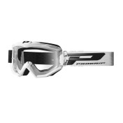 MOTOCROSS GOGGLES PROGRIP 3201 ATZAKI - WHITE CLEAR VISOR ANTI-SCRATCH/U.V. PROTECTIVE - FOR GLASSES WEARERS -APPROVED AC-10170