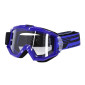 MOTOCROSS GOGGLES PROGRIP 3201 ATZAKI - BLUE CLEAR VISOR ANTI-SCRATCH/U.V. PROTECTIVE - FOR GLASSES WEARERS -APPROVED AC-10170