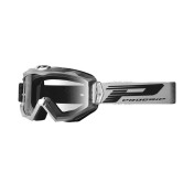 MOTOCROSS GOGGLES PROGRIP 3201 ATZAKI - GREY CLEAR VISOR ANTI-SCRATCH/U.V. PROTECTIVE - FOR GLASSES WEARERS -APPROVED AC-10170