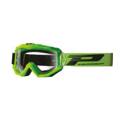 MOTOCROSS GOGGLES PROGRIP 3201 ATZAKI - GREEN CLEAR VISOR ANTI-SCRATCH/U.V. PROTECTIVE - FOR GLASSES WEARERS -APPROVED AC-10170