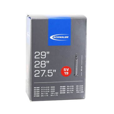 CHAMBRE A AIR VELO 27.5/29 x 2.30-3.00 SCHWALBE VALVE PRESTA 60mm TOUT ALU (AV19) 4026495920506
