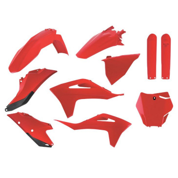 FAIRINGS/BODY PARTS FOR GAS GAS 125 MC 2021>2023, 250 EC 2021>2023, 250 EX F 2021>2023, 350 EC F 2021>2023, 450 EX F 2021>2023 Red - (OEM color) (10 parts kit) -POLISPORT- 5604415120510