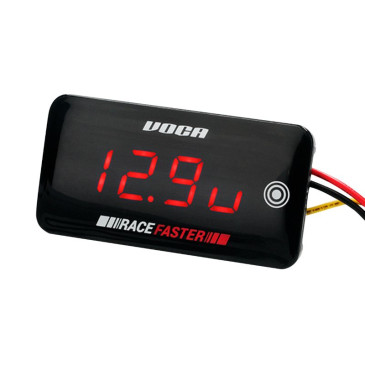 THERMOMETER DIGITAL/VOLTMETER - VOCA RACE FASTER SLIM TOUCH - FOR COOLING CIRCUIT LIQUID 0-120°C RED LEDS WARNING. 3700948276228