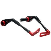 LEVER GUARDS - VOCA RACING CNC ALUMINIUM - Black/Red- for bar internal Ø 14 mm - Adjustable lenght 130/148 mm (PAIR) 3700948276235