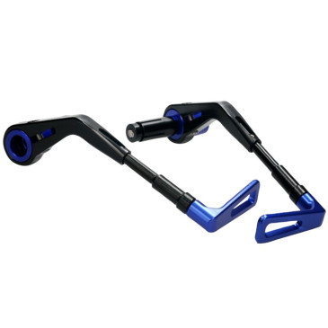 LEVER GUARDS - VOCA RACING CNC ALUMINIUM - Black/Blue- for bar internal Ø 14 mm - Adjustable lenght 130/148 mm (PAIR) 3700948276242