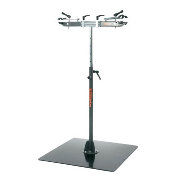 PIED D'ATELIER DE REPARATION VELO PROFESSIONNEL OPUS DOUBLE SUPPORTE 50KGS SUR CHAQUE BRAS -AVEC PLAQUE METAL AU SOL 8013271347356