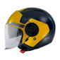 CASQUE JET MT VIALE SV S BETA D3 DOUBLE ECRANS BLEU/JAUNE MAT XS (ECE 22.06)