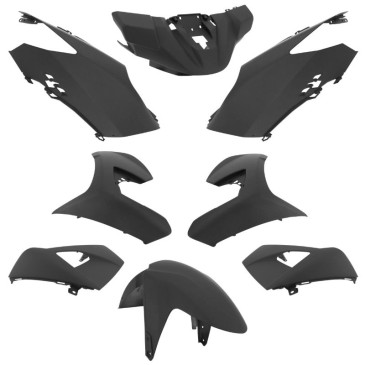 CARROSSERIE/CARENAGE SCOOT ADAPTABLE PEUGEOT 50 SPEEDFIGHT 4 NOIR MAT (KIT 8 PIECES) -P2R- 3700948258415